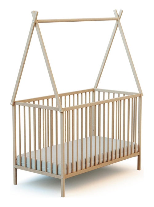WEBABY - Letto teepee bambini legno ONE - Faggio natural - 60 x 120 - 129 x 65,6 x 167,2 cm - Kiabi