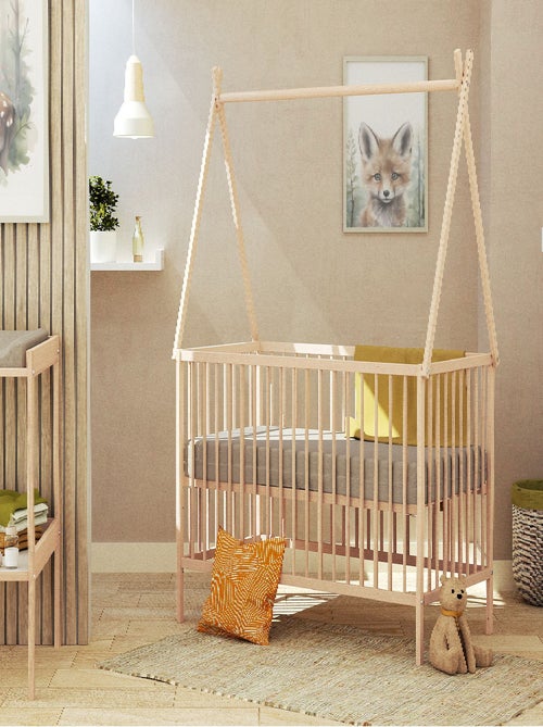 WEBABY - Letto teepee bambini legno ONE - Faggio natural - 60 x 120 - 129 x 65,6 x 167,2 cm - Kiabi