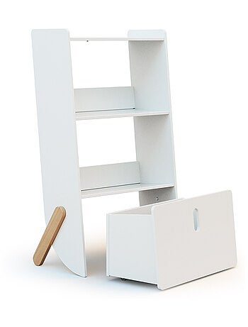 WEBABY - Scaffale per bambini pirata in legno - Bianco