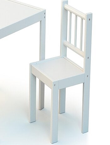 WEBABY - Sedia per bambini legno - Bianco - 32 x 32 x 61,5 cm