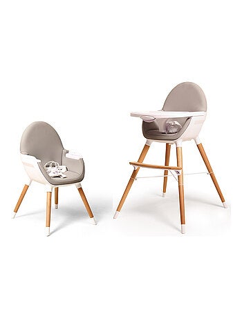 WEBABY - Seggiolone pappa evolutivo - Blanco/Gris - 59 x 57 x 96 cm