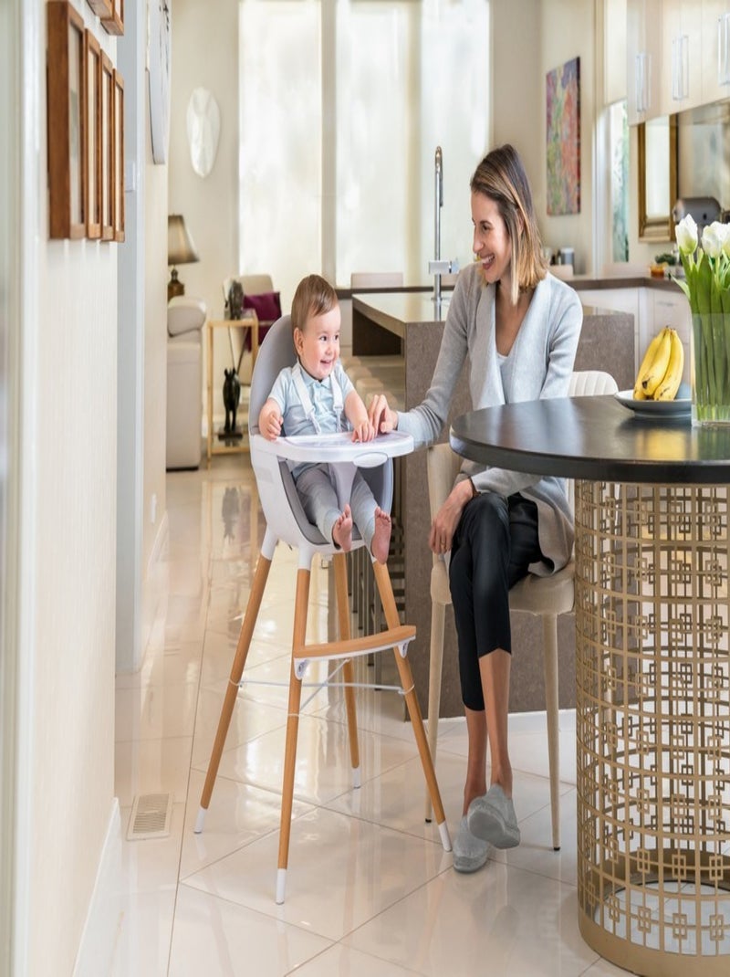 WEBABY - Seggiolone pappa evolutivo - Blanco/Gris - 59 x 57 x 96 cm Bianco Grigio - Kiabi