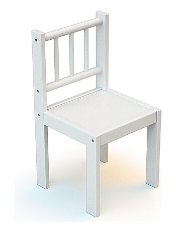 WEBABY - Set di 1 tavolo + 2 sedie per bambini legno - Bianco - 64 x 53 x 55 cm