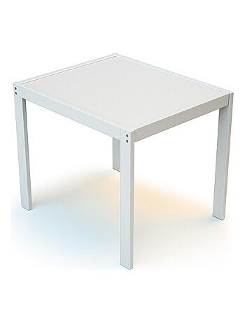WEBABY - Set di 1 tavolo + 2 sedie per bambini legno - Bianco - 64 x 53 x 55 cm