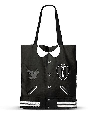 Wednesday mercoledì varsity borsa della spesa shopping bag, nero