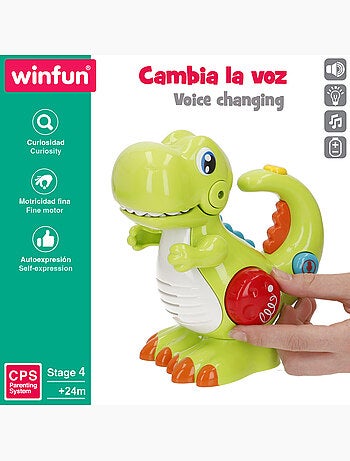 Winfun dinosauro giocattolo elettrico con registratore, luce e suono
