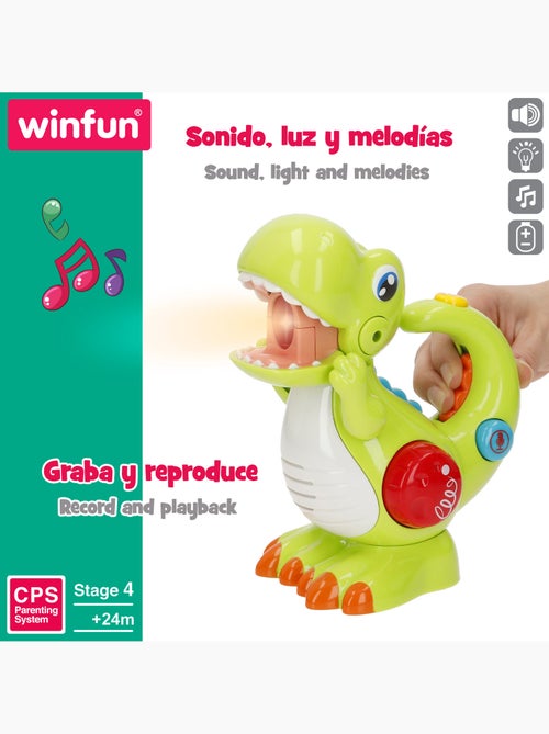 Winfun dinosauro giocattolo elettrico con registratore, luce e suono - Kiabi Winfun dinosauro giocattolo elettrico con registratore, luce e suono - Kiabi