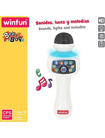Winfun microfono karaoke giocattolo wireless con luce, melodie ed effetti