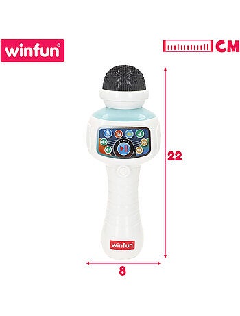 Winfun microfono karaoke giocattolo wireless con luce, melodie ed effetti