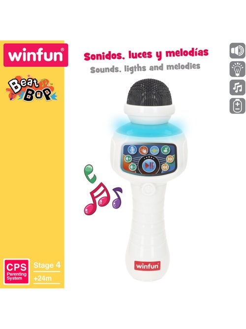 Winfun microfono karaoke giocattolo wireless con luce, melodie ed effetti - Kiabi