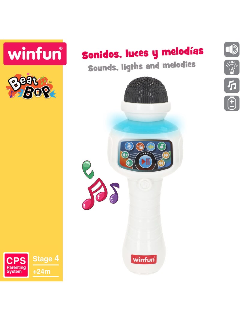 Winfun microfono karaoke giocattolo wireless con luce, melodie ed effetti N/D - Kiabi