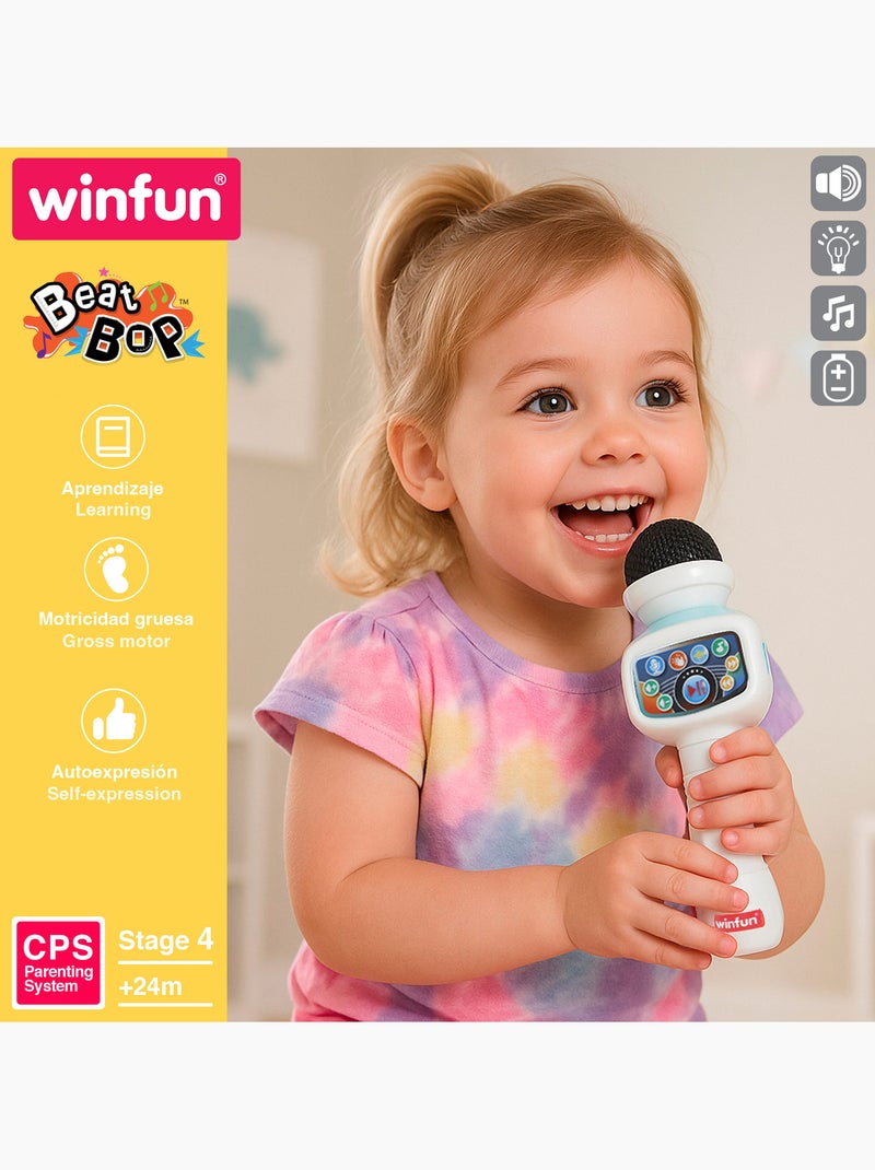Winfun microfono karaoke giocattolo wireless con luce, melodie ed effetti N/D - Kiabi