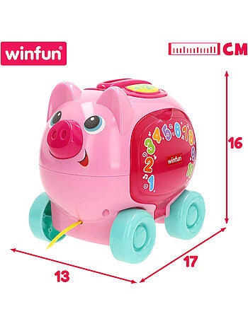 Winfun salvadanaio da tirare con luci, suoni e frasi in spagnolo e inglese