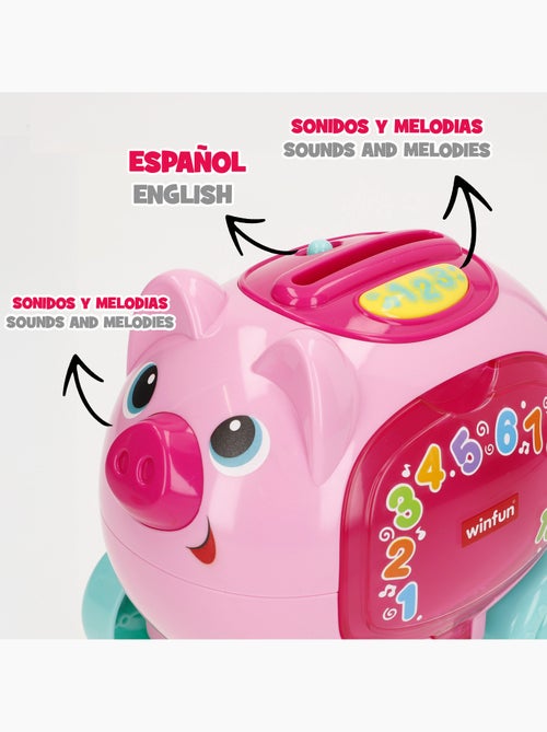 Winfun salvadanaio da tirare con luci, suoni e frasi in spagnolo e inglese - Kiabi Winfun salvadanaio da tirare con luci, suoni e frasi in spagnolo e inglese - Kiabi