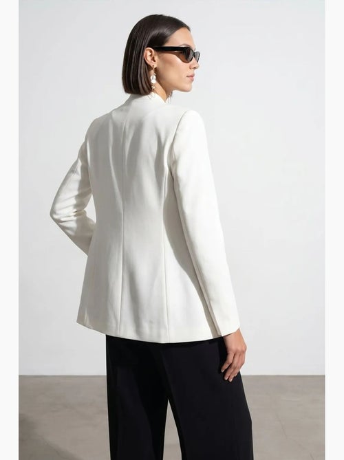 Women’s blazer jacket in crêpe slim fit dilvin - Kiabi