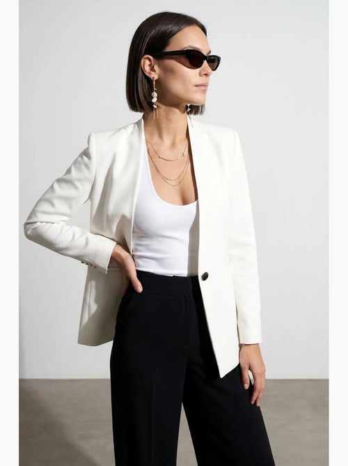Women’s blazer jacket in crêpe slim fit dilvin - Kiabi