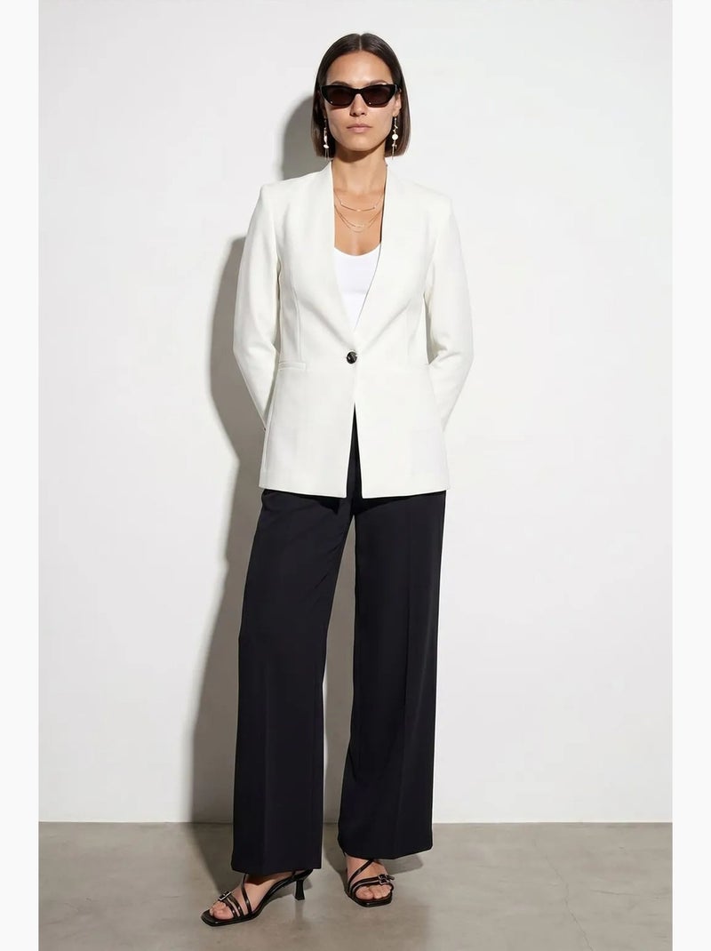 Women’s blazer jacket in crêpe slim fit dilvin Bianco sporco - Kiabi