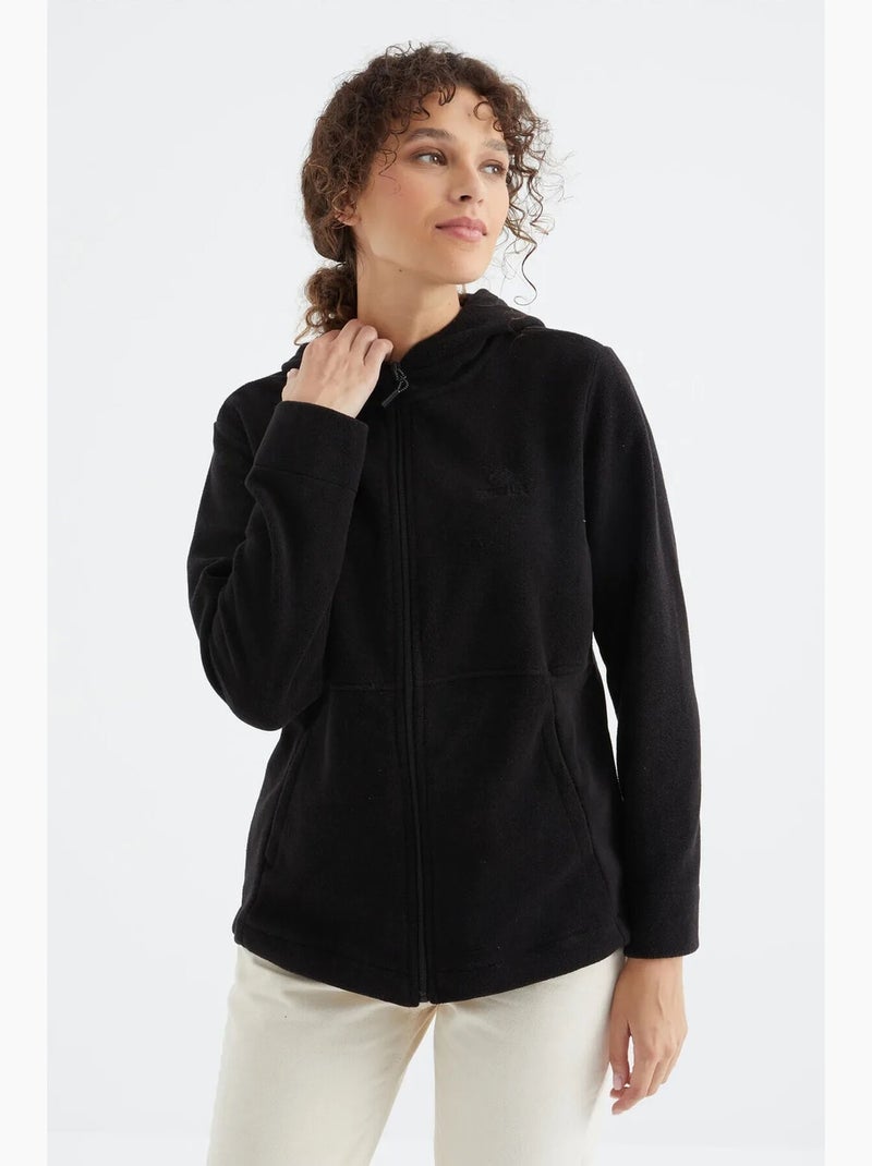 Women's felpa con cappuccio e zip tommy Nero - Kiabi