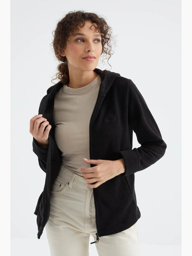 Women's felpa con cappuccio e zip tommy Nero - Kiabi