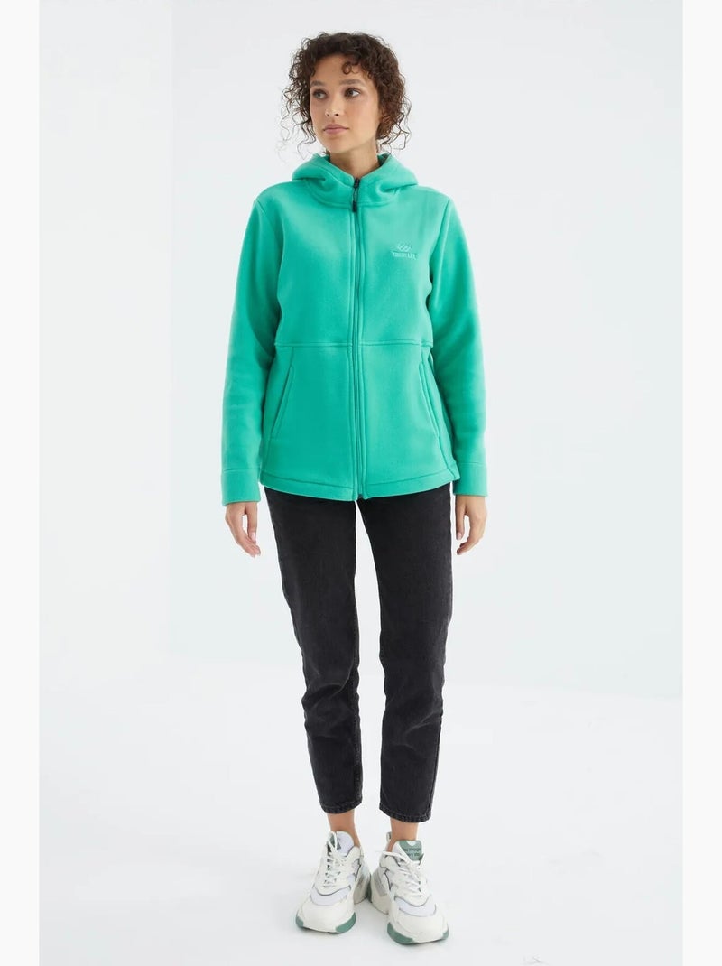 Women's felpa con cappuccio e zip tommy Verde menta - Kiabi