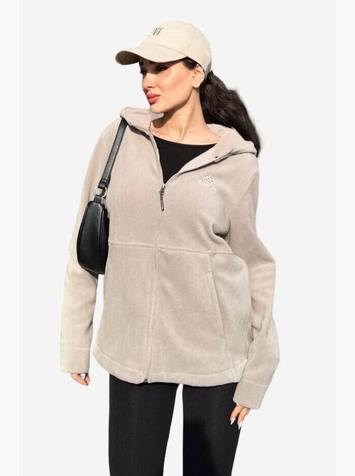 Women's felpa con cappuccio in peluche con zip frontale tommy - Kiabi Women's felpa con cappuccio in peluche con zip frontale tommy - Kiabi
