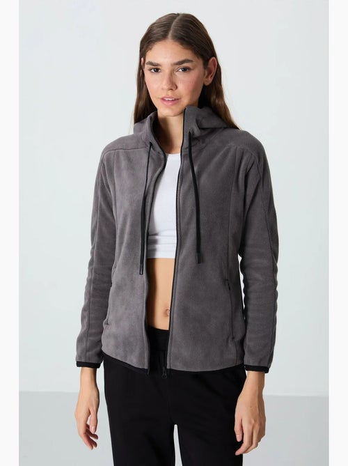 Women's felpa con cappuccio in peluche con zip tommy - Kiabi Women's felpa con cappuccio in peluche con zip tommy - Kiabi
