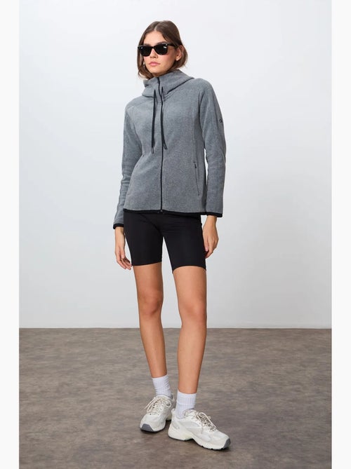 Women's felpa con cappuccio in peluche con zip tommy - Kiabi Women's felpa con cappuccio in peluche con zip tommy - Kiabi