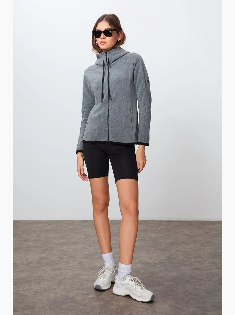Women's felpa con cappuccio in peluche con zip tommy Grigio - Kiabi
