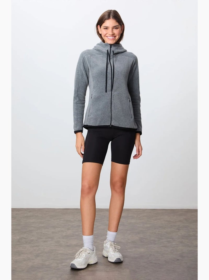 Women's felpa con cappuccio in peluche con zip tommy Grigio - Kiabi