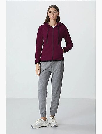 Women's felpa con cappuccio in peluche con zip tommy