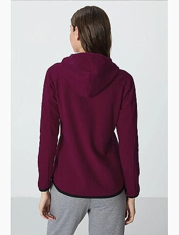 Women's felpa con cappuccio in peluche con zip tommy