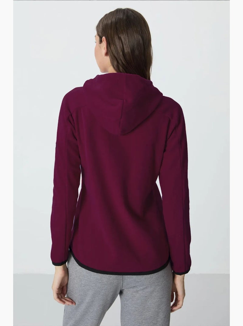 Women's felpa con cappuccio in peluche con zip tommy Rosso bordeaux - Kiabi