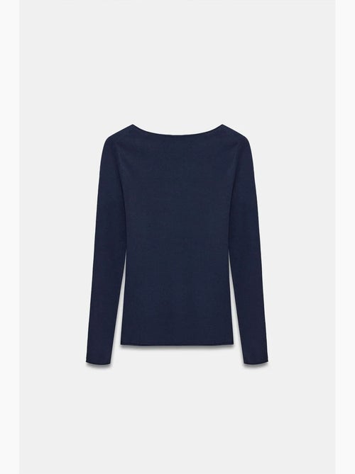 Women's maglione a coste con scollo a barca slim fit dilvin - Kiabi
