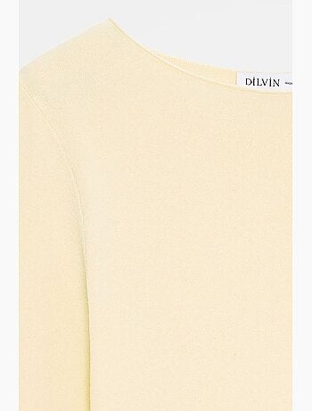 Women's maglione a coste con scollo a barca slim fit dilvin
