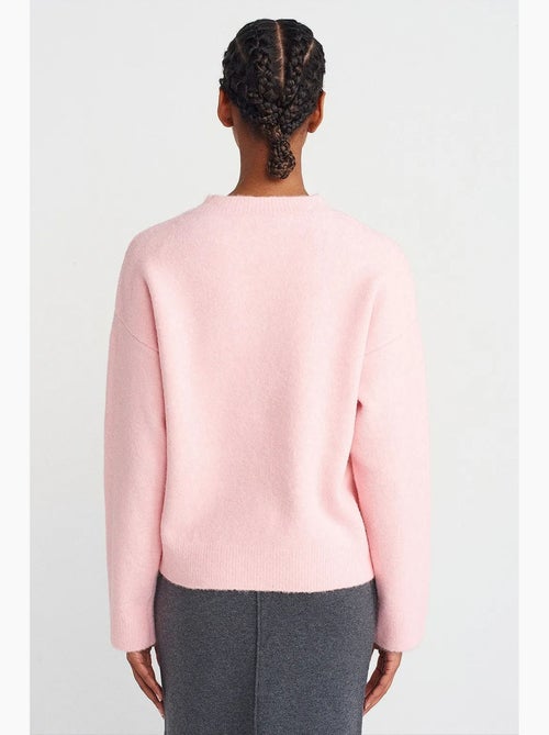 Women's maglione a tinta unita a coste con girocollo dilvin - Kiabi