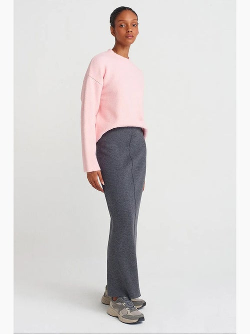 Women's maglione a tinta unita a coste con girocollo dilvin - Kiabi