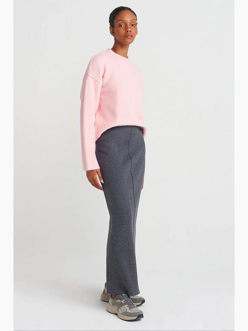 Women's maglione a tinta unita a coste con girocollo dilvin Rosa confetto - Kiabi