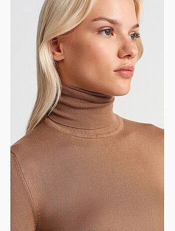 Women's maglione dolcevita in maglia con bottoni dilvin