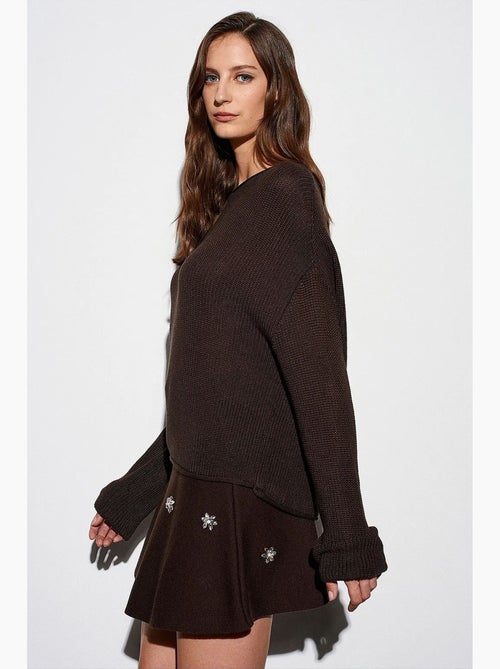 Women's maglione in maglia a coste con scollo a barca dilvin - Kiabi