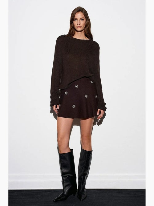 Women's maglione in maglia a coste con scollo a barca dilvin - Kiabi