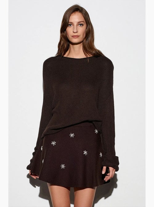 Women's maglione in maglia a coste con scollo a barca dilvin - Kiabi