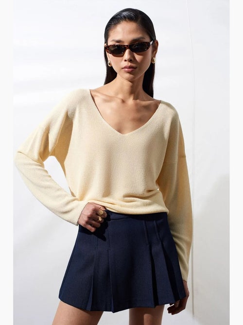 Women's maglione in maglia a coste con scollo a v dilvin - Kiabi Women's maglione in maglia a coste con scollo a v dilvin - Kiabi