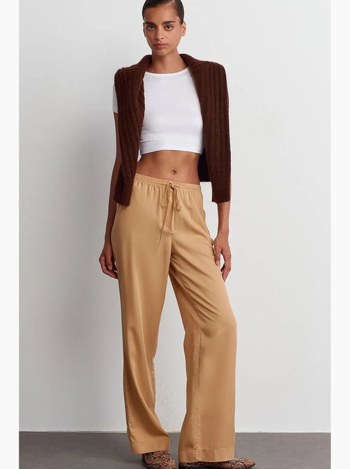 Women's pantaloni a gamba ampia in tencel dilvin - Kiabi Women's pantaloni a gamba ampia in tencel dilvin - Kiabi
