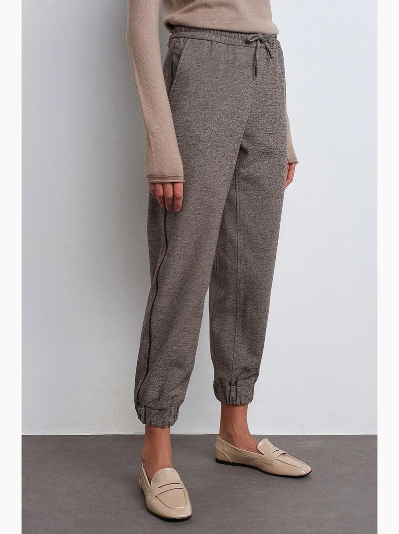 Women's pantaloni jogger in crepe di poliestere dilvin Marrone - Kiabi