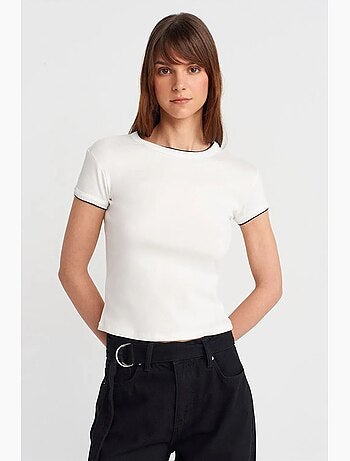 Women's t-shirt crop in cotone slim fit dilvin