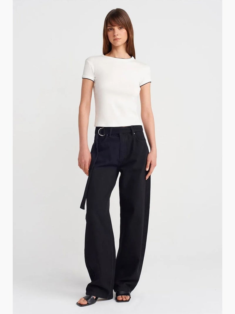 Women's t-shirt crop in cotone slim fit dilvin Ecru - Kiabi