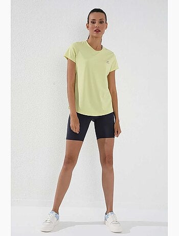 Women's t-shirt tinta unita a maniche corte con girocollo tommy