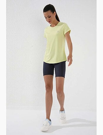 Women's t-shirt tinta unita a maniche corte con girocollo tommy