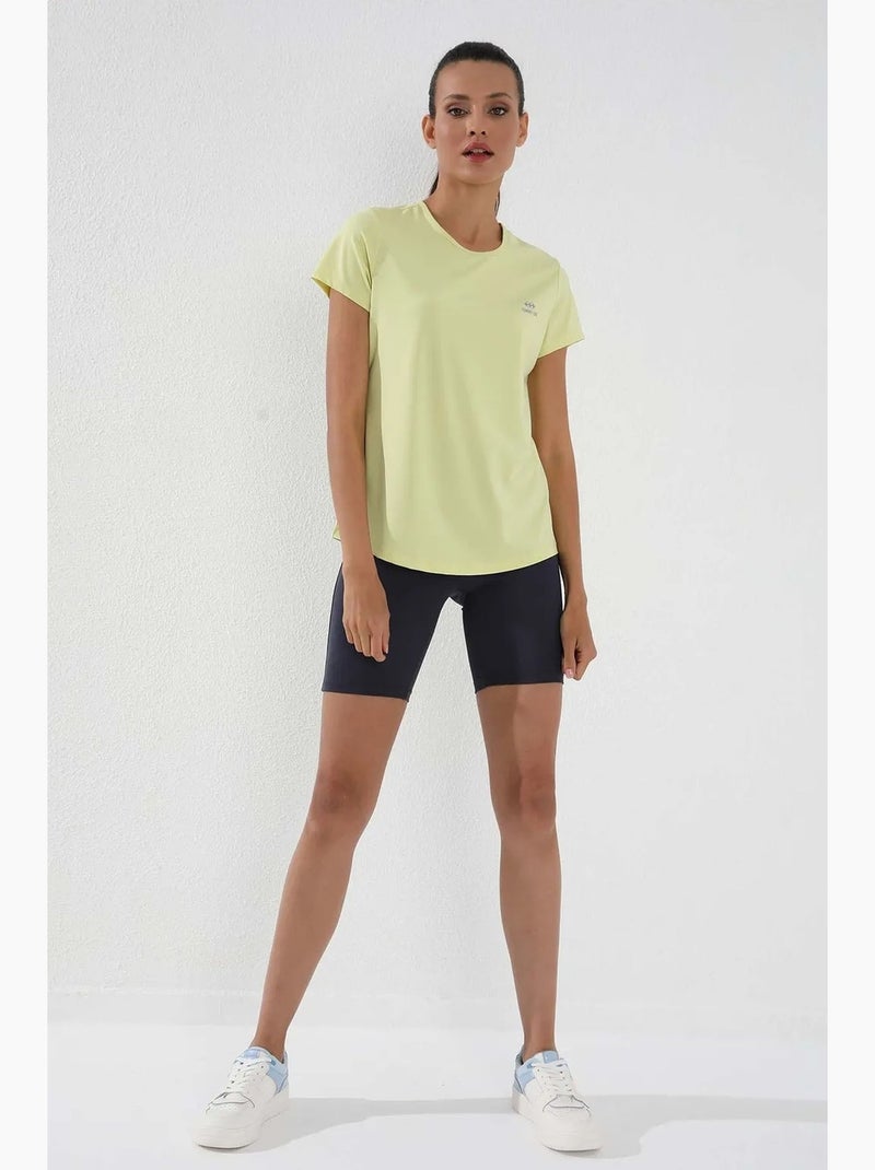 Women's t-shirt tinta unita a maniche corte con girocollo tommy Giallo limone - Kiabi