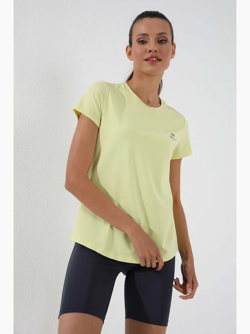 Women's t-shirt tinta unita a maniche corte con girocollo tommy Giallo limone - Kiabi